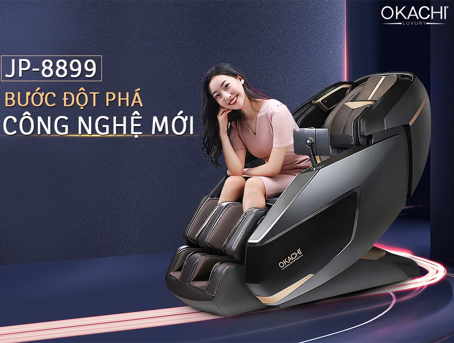 Ghế massage toàn thân OKACHI LUXURY ROYAL JP-8899 Cao Cấp (màu đen)